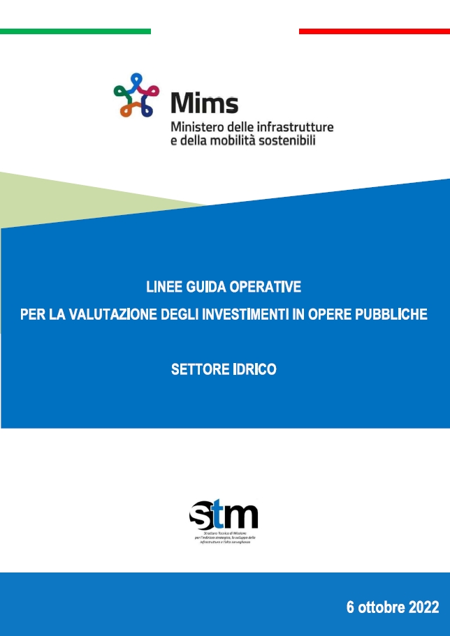 Linee guida operative per la valutazione degli investimenti in opere pubbliche - settore idrico