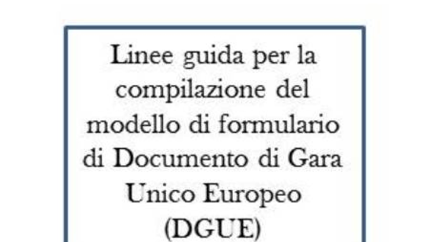 Linee guida n. 3 del 18 luglio 2016 per la compilazione del modello di formulario di Documento di Gara unico Europeo (DGUE)