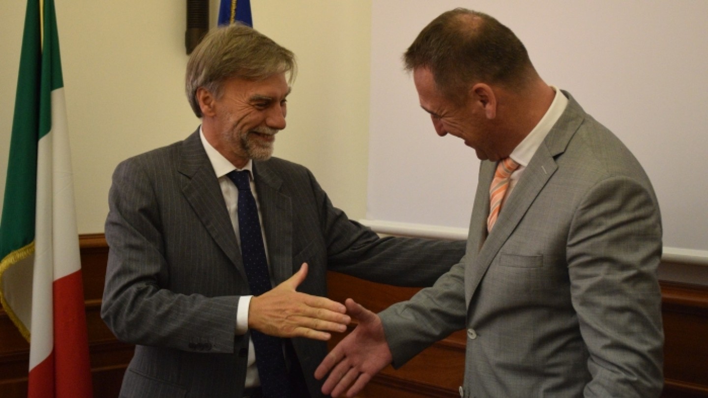 Minister Delrio and Slovak Minister Brecely