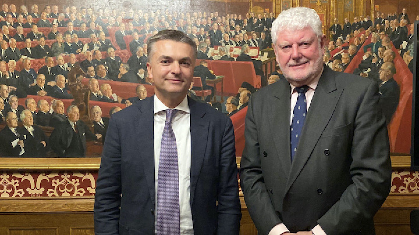 Il viceministro Edoardo Rixi e il segretario di Stato ai trasporti britannico Davies of Gower
