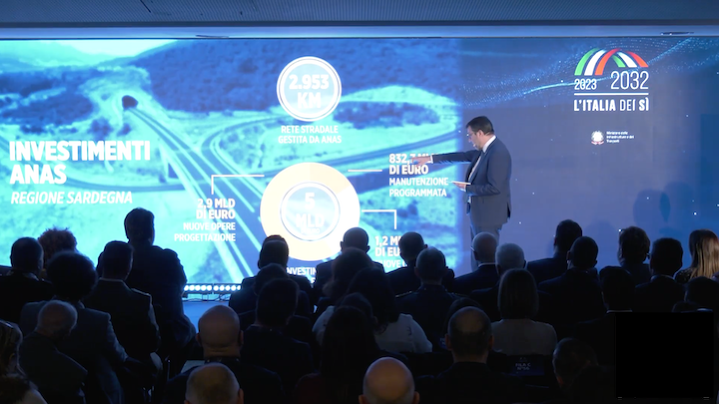 Il ministro Salvini presenta "L’Italia dei Sì 2023-2032 - Progetti e grandi opere in Italia e in Sardegna"