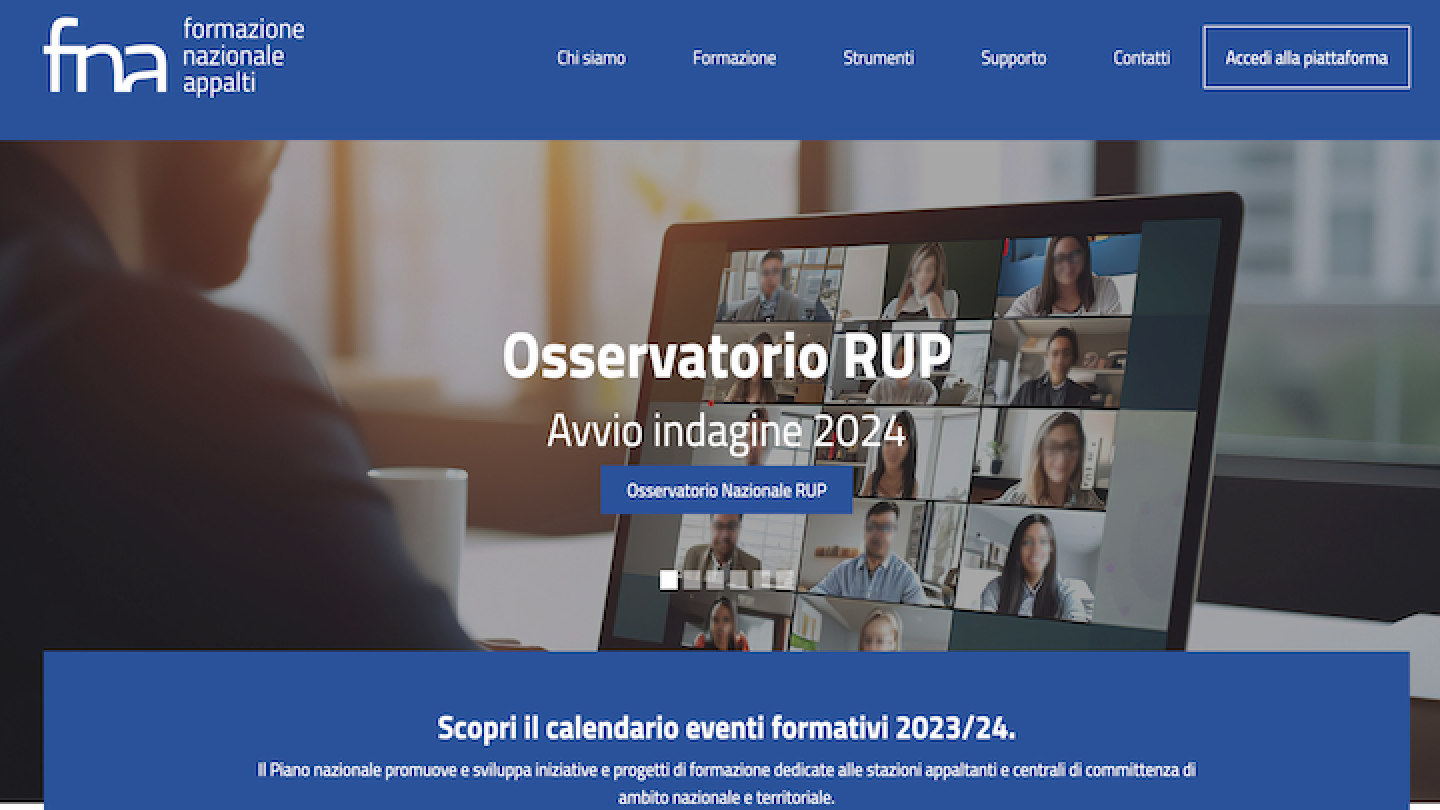 Nuovo portale formazione nazionale appalti