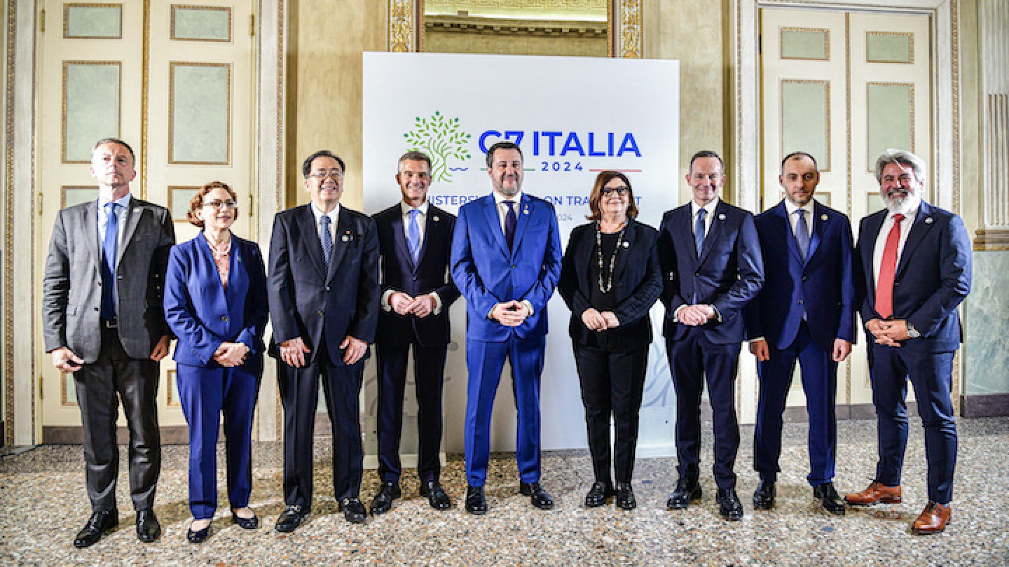 G7 Palazzo Reale a Milano. Il ministro Salvini e i Ministri dei Trasporti