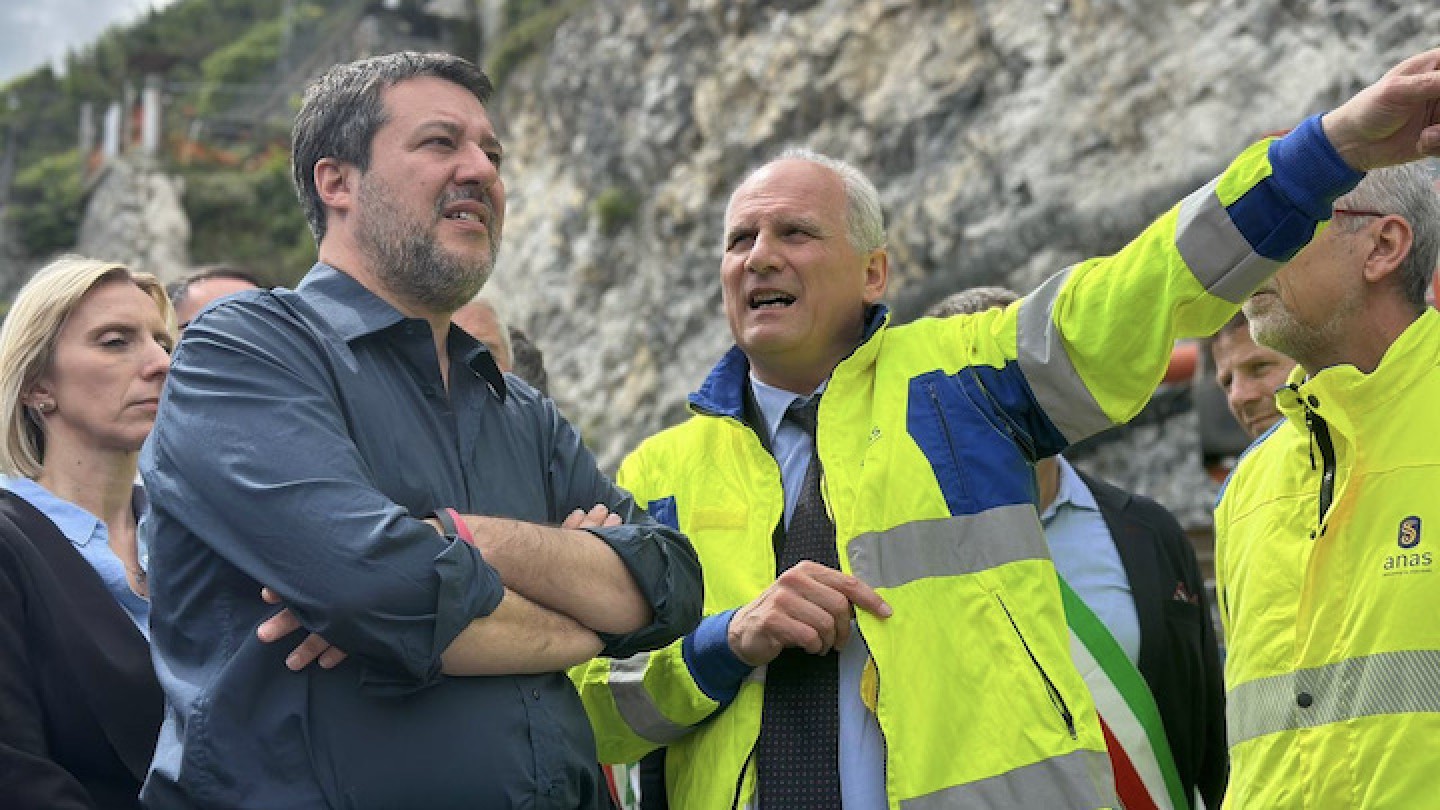Il ministro Salvini in sopralluogo alla SS340 “Regina”, variante alla Tremezzina