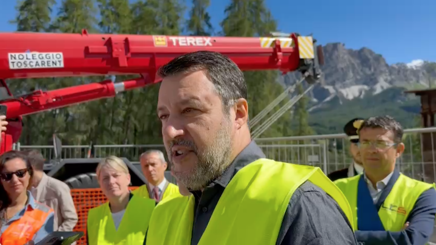 Il ministro Matteo Salvini a Cortina d’Ampezzo