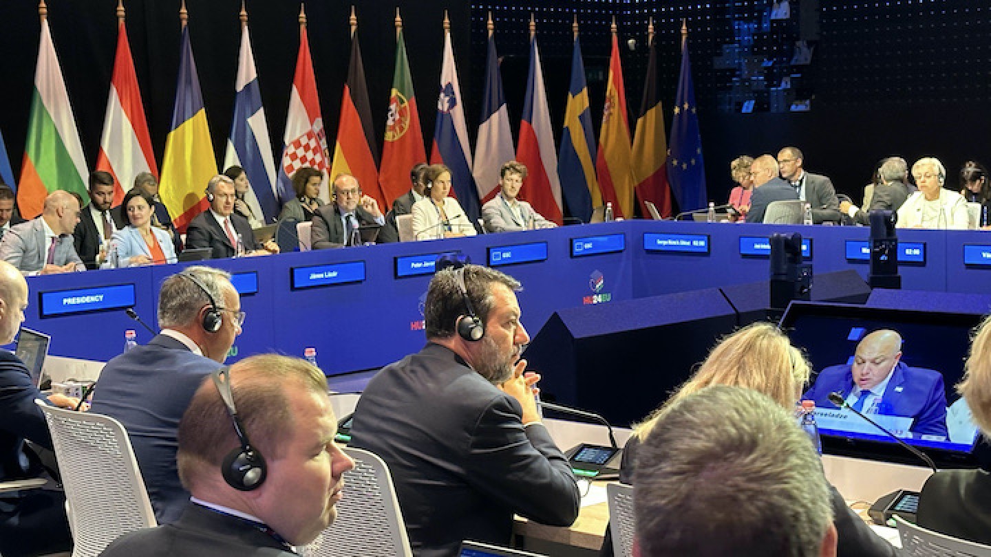 Il ministro Matteo Salvini a Budapest per il consiglio informale dei Ministri dei Trasporti