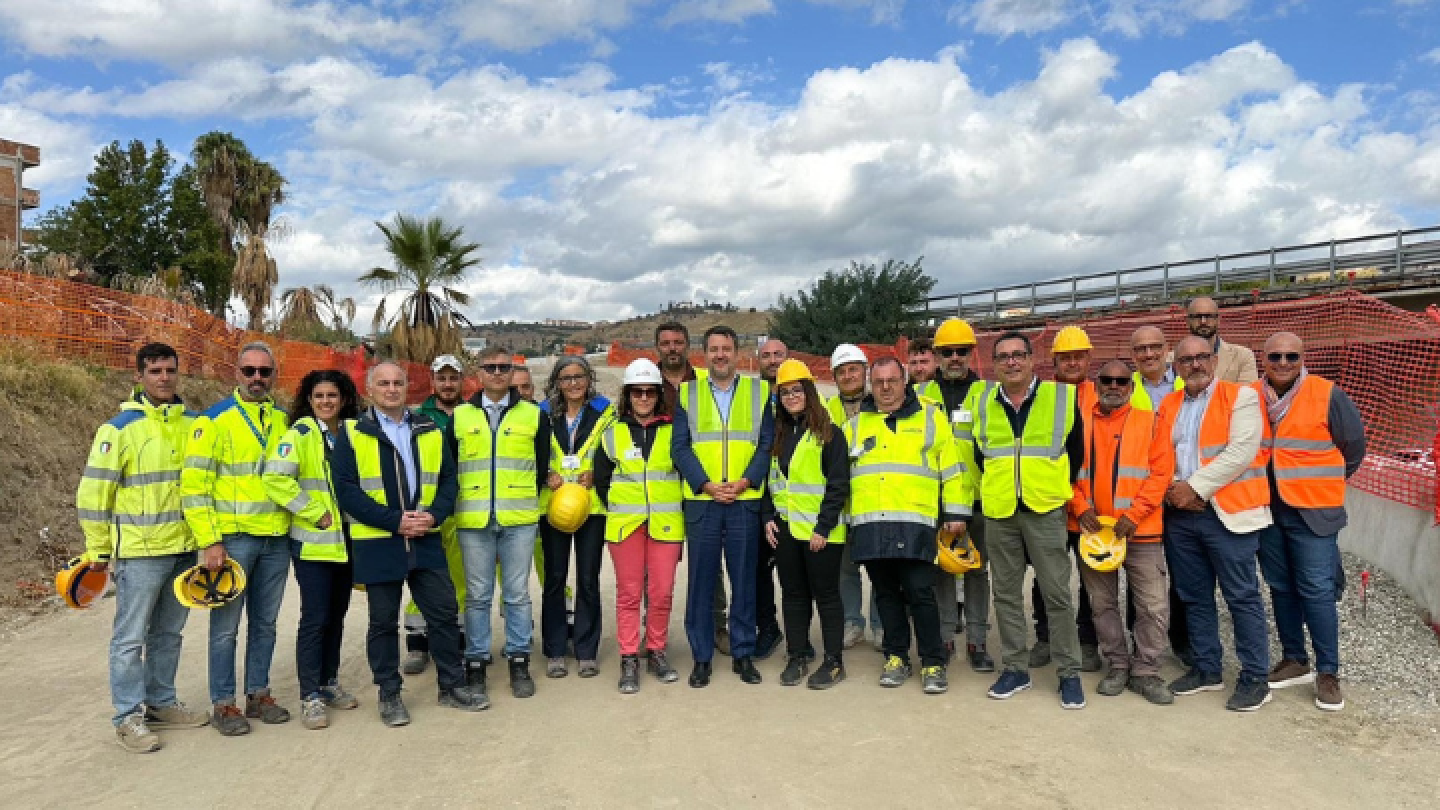 Ministro Matteo Salvini al sopralluogo tecnico della SS 106 Jonica a Reggio Calabria