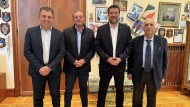 Il vicepremier e ministro Matteo Salvini, Giuseppe Lorefice presidente, Maurizio Mazzon e Giampaolo Nicolasi della Comunità Incontro Onlus