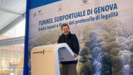 Il ministro Salvini all'inaugurazione a Genova del Tunnel Subportuale
