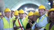 Il ministro Salvini a Perugia, per l'abbattimento del primo diaframma della galleria “Picchiarella”