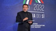 Il ministro delle Infrastrutture e dei Trasporti Matteo Salvini a Trieste