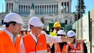 Ministro Matteo Salvini allo scavo della linea Metro C Piazza Venezia